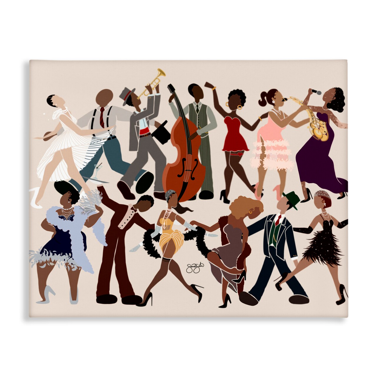 Stupell Industries Rhythm Jazz Dancers Canvas, design by Sierra Siler